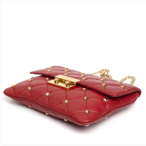 MICHAEL MICHAEL KORS Red Gold Sloan Quilt Studded Clutch - Picture 3 of 7